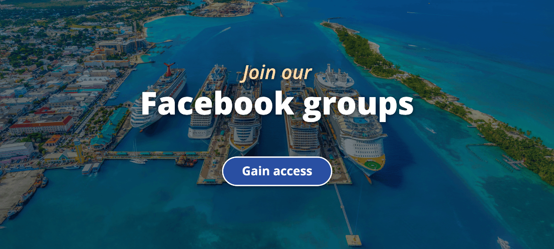 Banner promoting Facebook groups with the text 